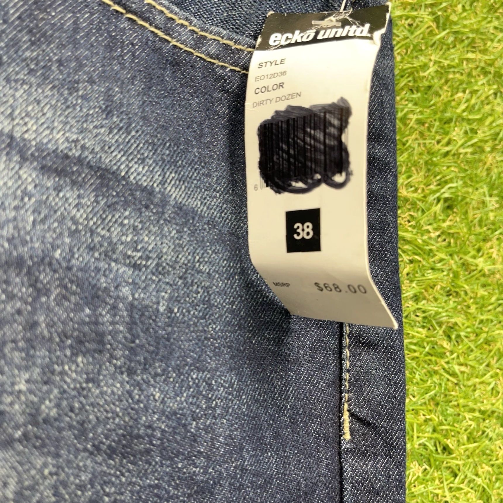 Ecko Unltd. ECKO UNLTD Shorts Mens 38 Blue Dark Wash Denim Relaxed Fit Grunge Punk Y2K NWT Size US 38 / EU 54 - 5 Thumbnail