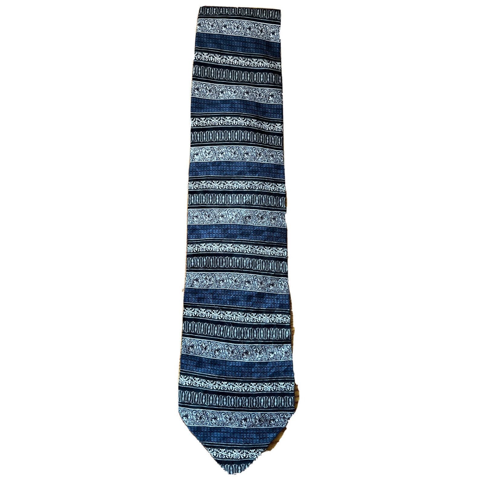 Other TESORO ROSSO Uomo Moda - Men's silver blue Silk Neck Tie Size ONE SIZE - 1 Thumbnail