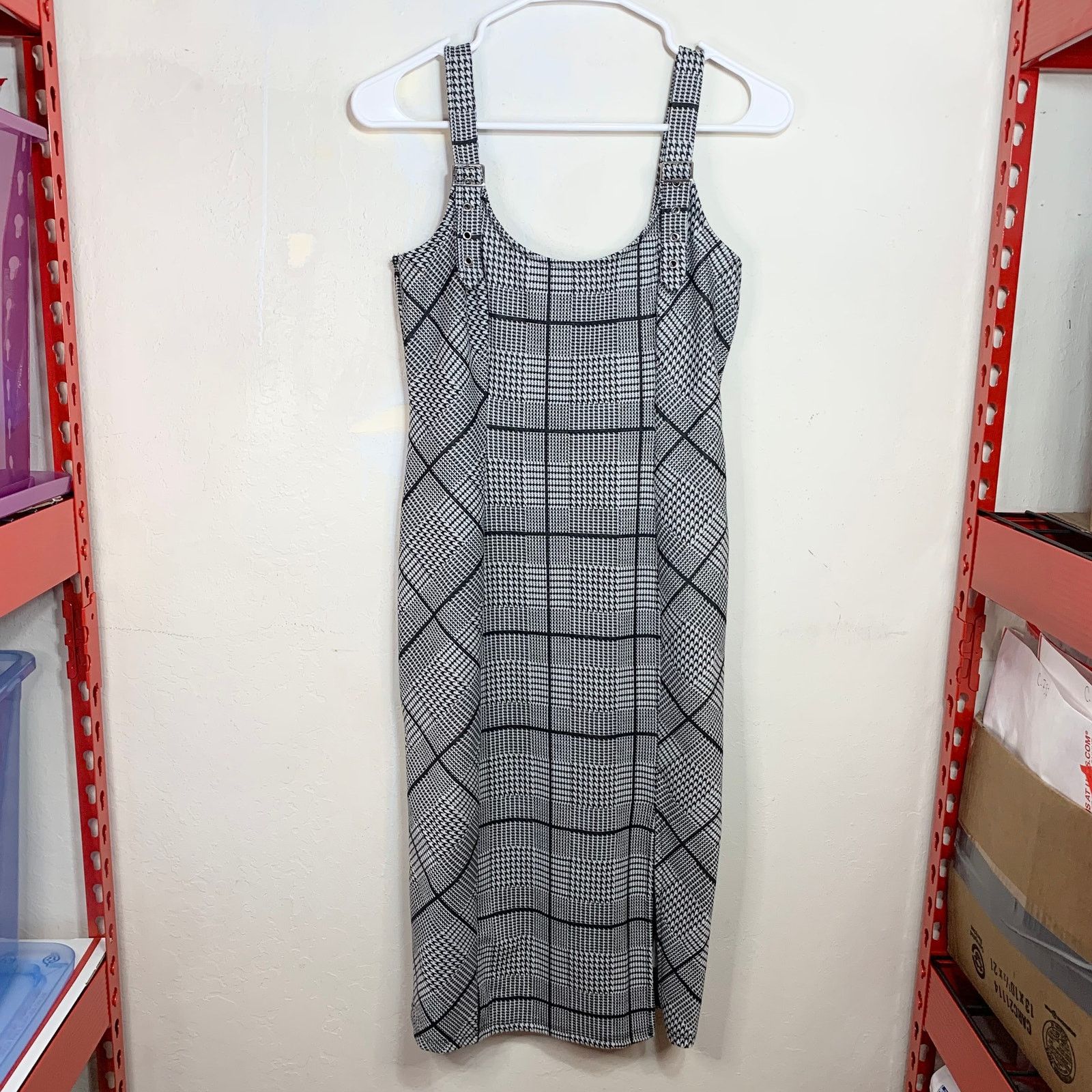 Other AUW Women Cut Sleeveless Black-White Plaid Dress Size M Size M / US 6-8 / IT 42-44 - 1 Thumbnail