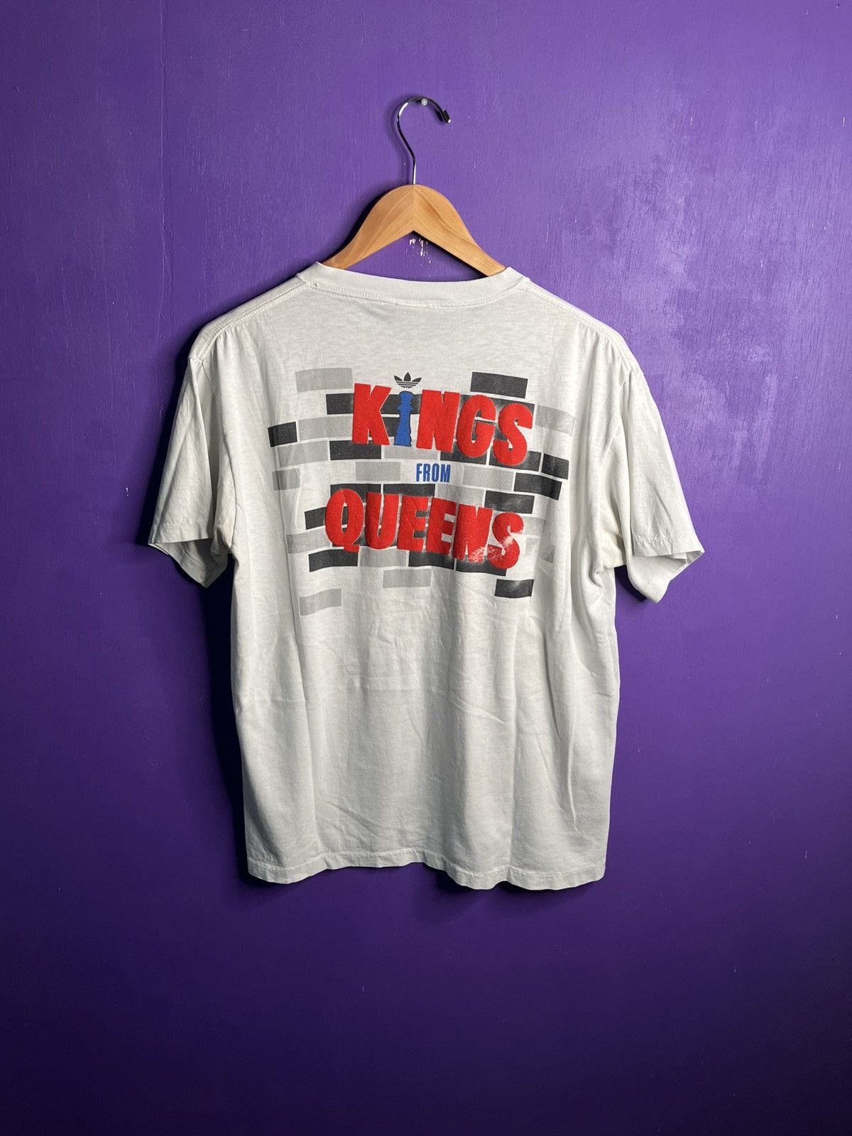 Adidas × Band Tees × Vintage Vintage 80s Adidas RUN DMC kings from queens t-shirt Size US L / EU 52-54 / 3 - 2 Thumbnail