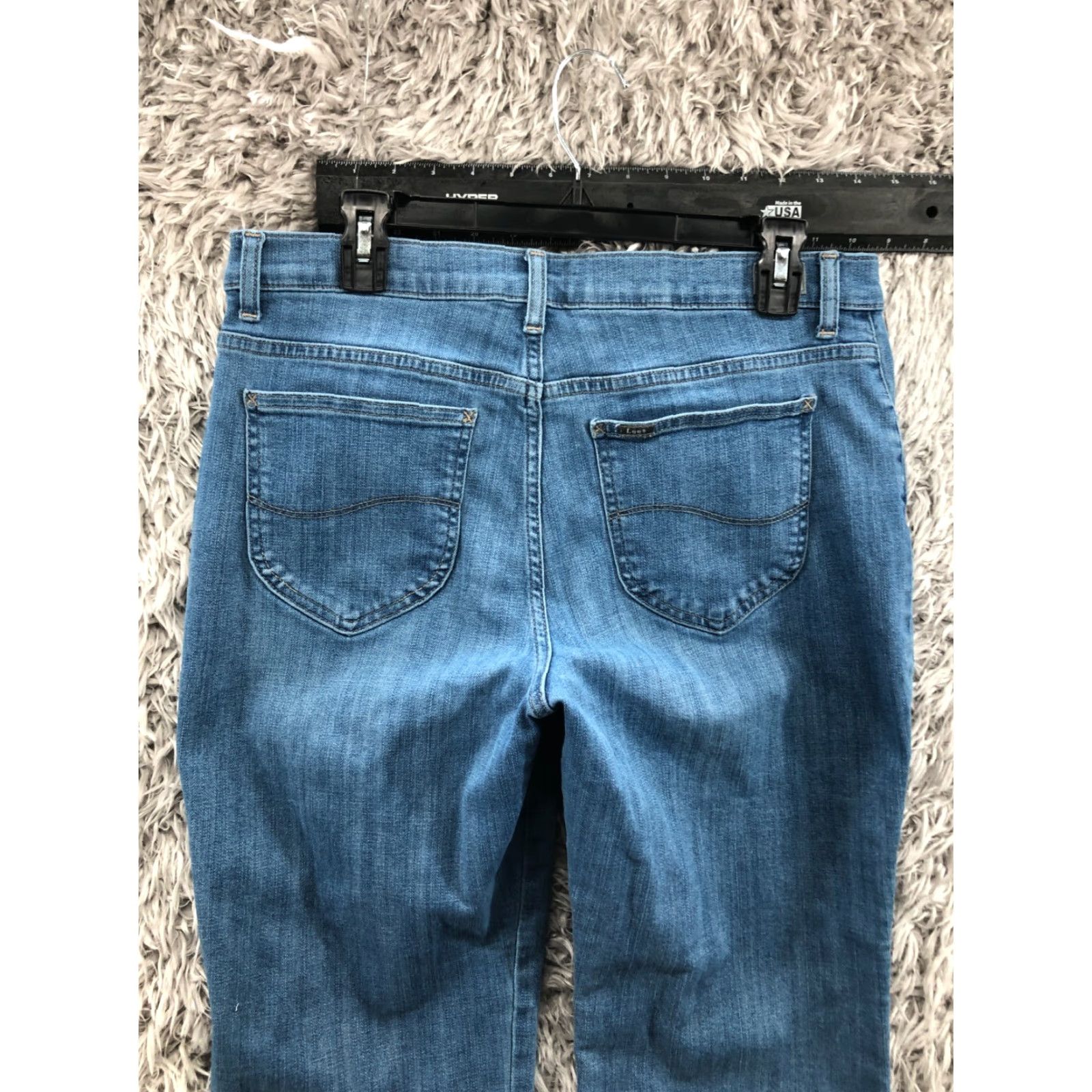 Lee Lee Relaxed Straight Jeans Womens 14 Short Blue Denim 29in Inseam Medium Wash Modern Series Vintage? No (omit) Size 36" / US 14 / IT 50 - 6 Thumbnail