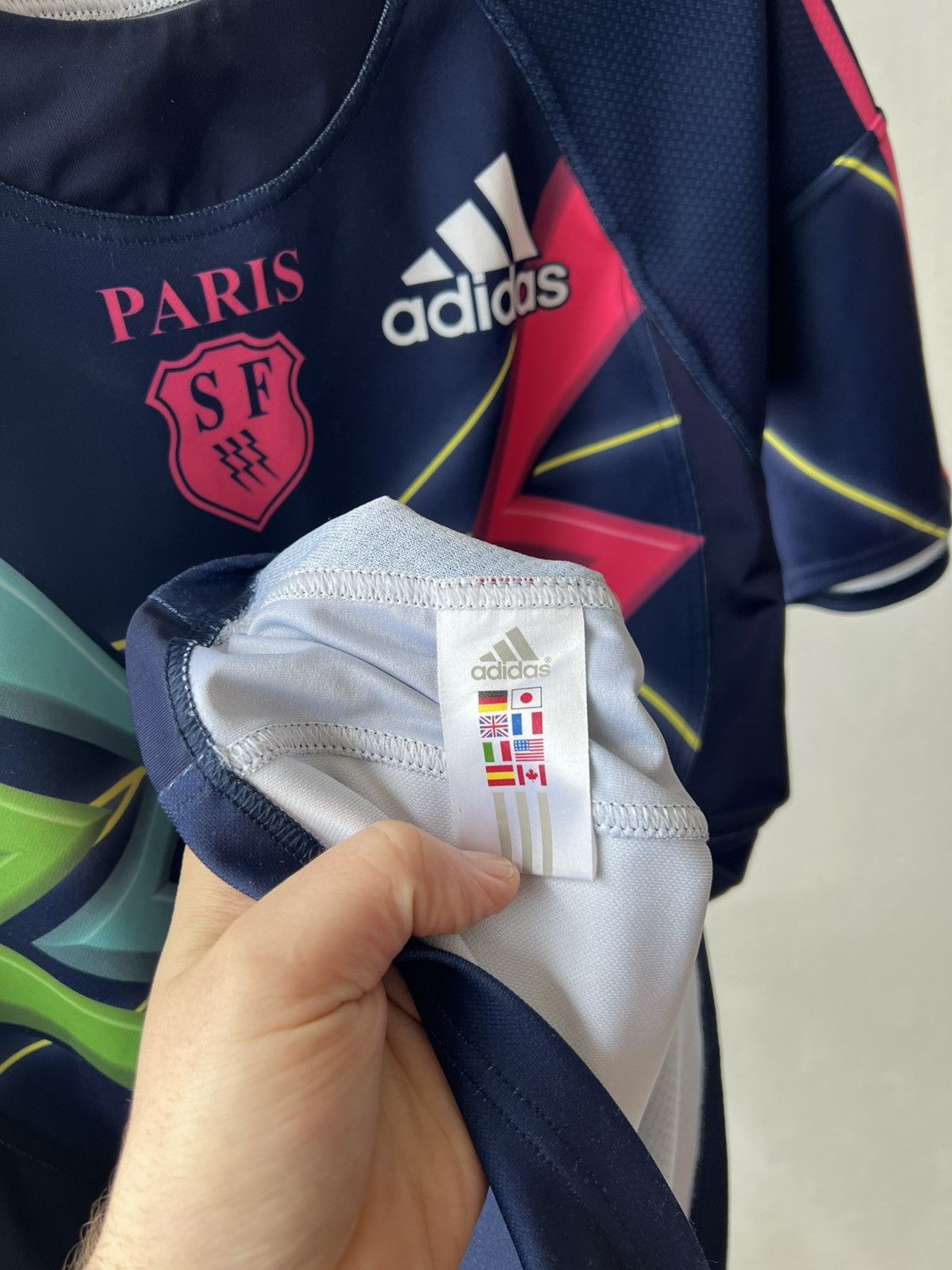 Adidas France Stade Francais Paris Rugby rare designer jersey shirt Size US M / EU 48-50 / 2 - 10 Thumbnail