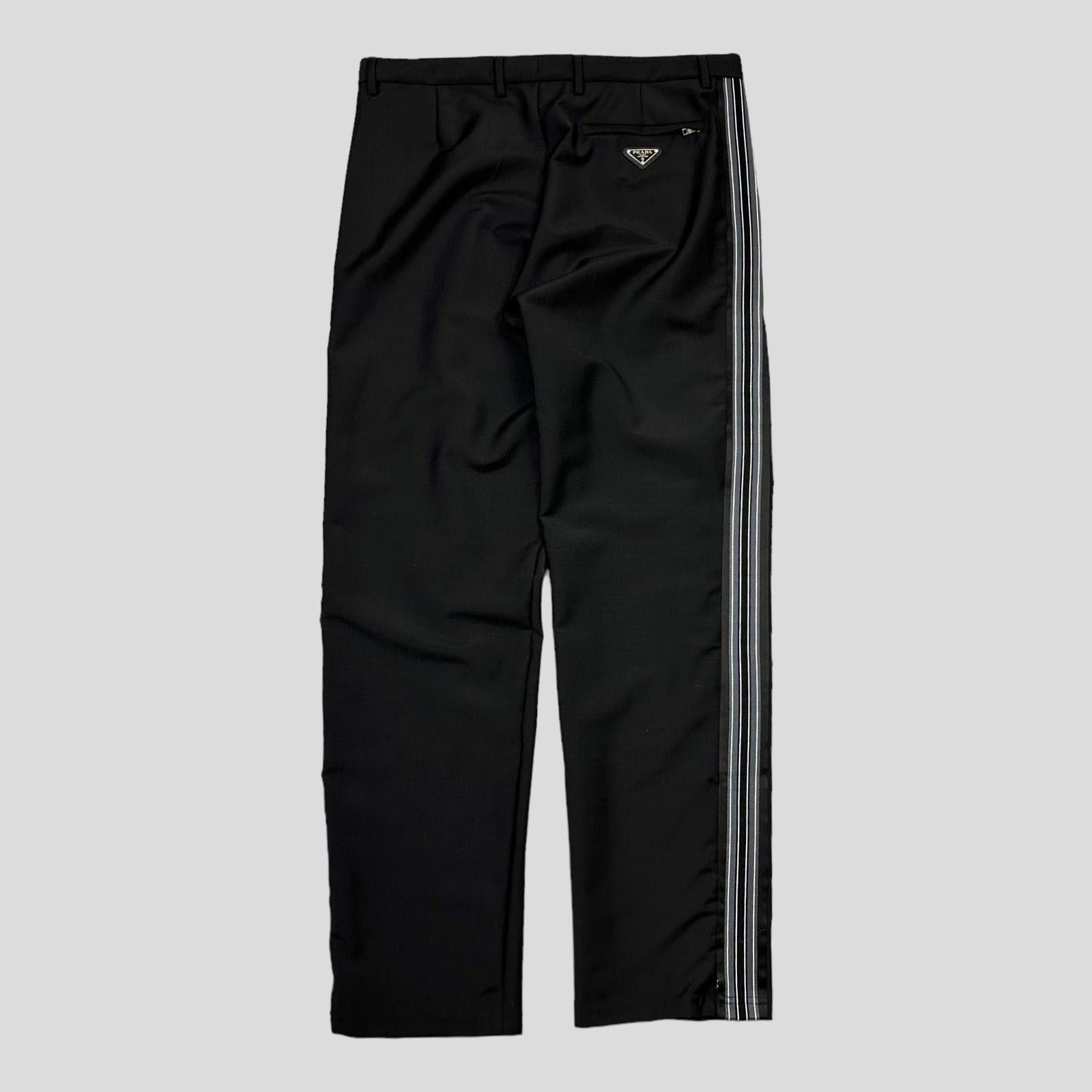 Prada Prada Milano 2022 Mohair & Wool Striped Logo Trousers IT50 L Size US 34 / EU 50 - 1 Thumbnail