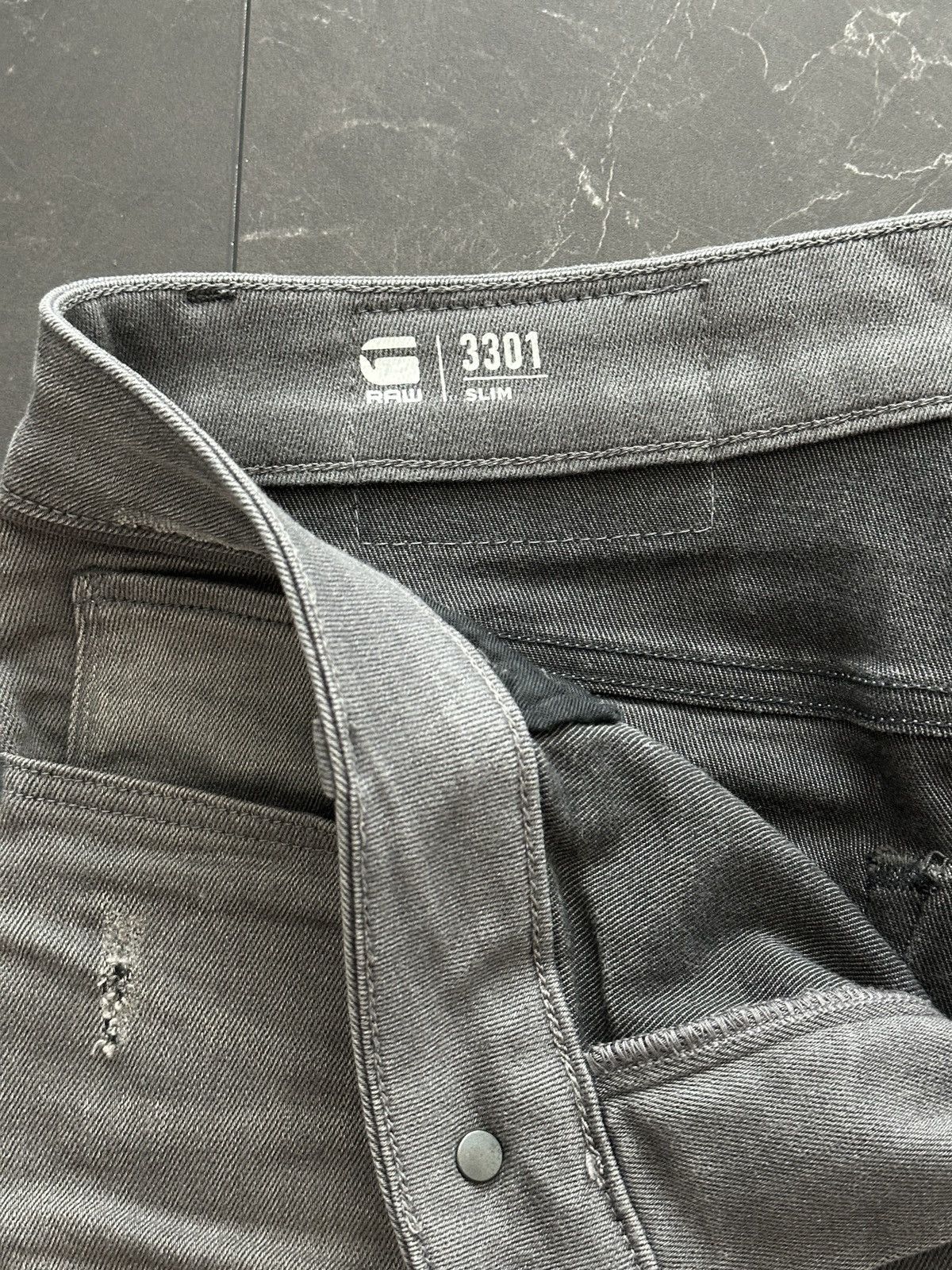 G-Star G Star Raw Grey Distressed Denim Shorts Slim-Fit Size 30 Size US 30 / EU 46 - 5 Thumbnail