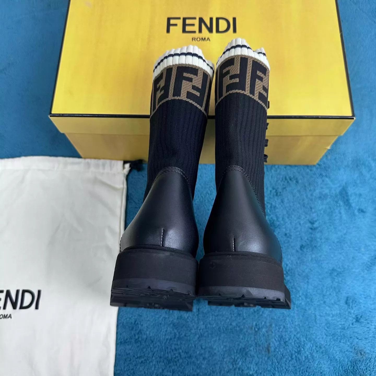 Fendi Fendi Rockoko Women's Black Martin Boots 37 Size US 6.5 / IT 36.5 - 4 Thumbnail