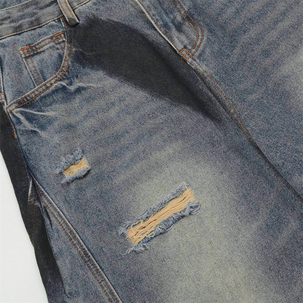 Japanese Brand American men's loose graffiti ripped straight jeans Size US 32 / EU 48 - 6 Thumbnail
