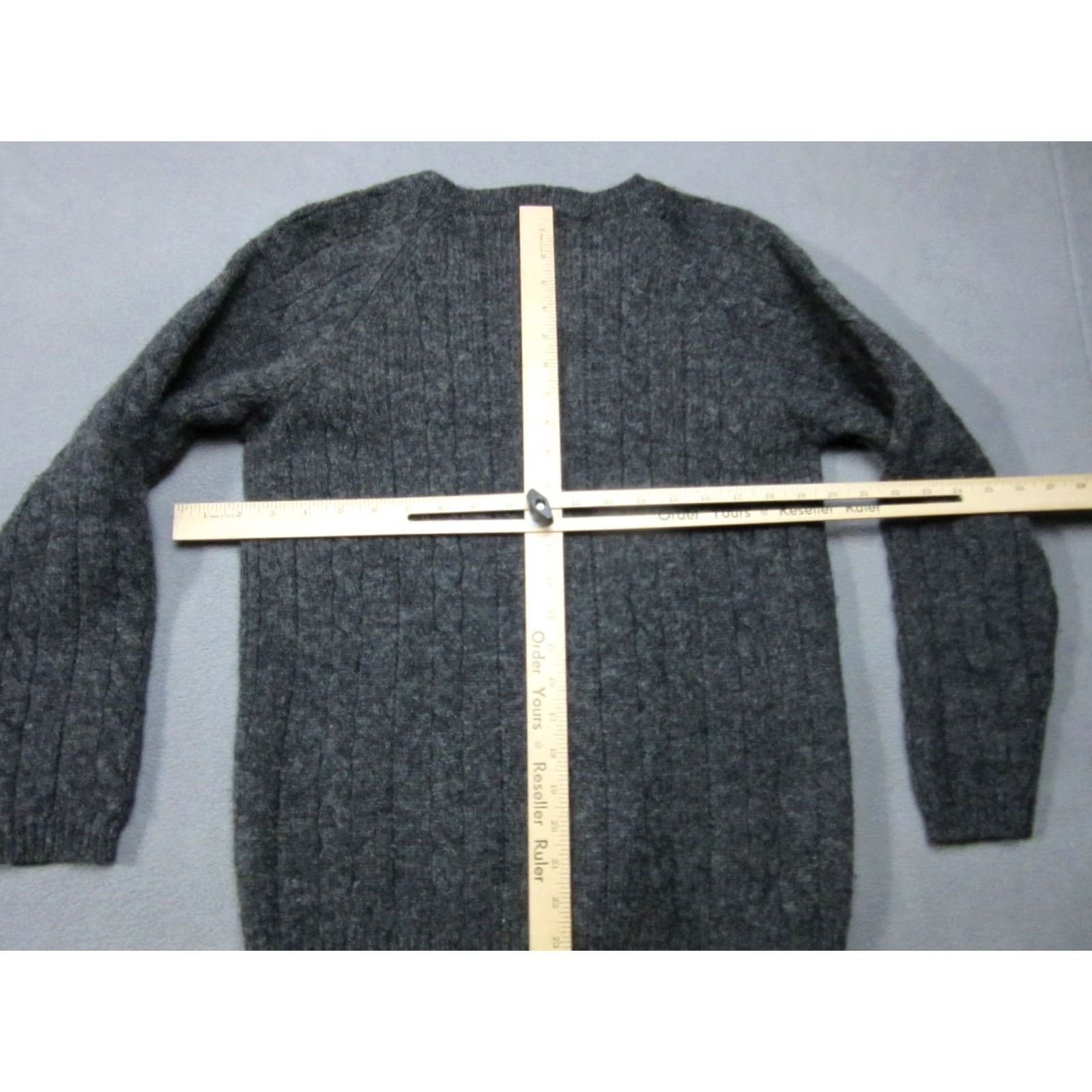 Express Express Sweater Womens XS Gray 100% Wool Cable Knit Bleus Pullover Crewneck Y2K Size XS / US 0-2 / IT 36-38 - 6 Thumbnail