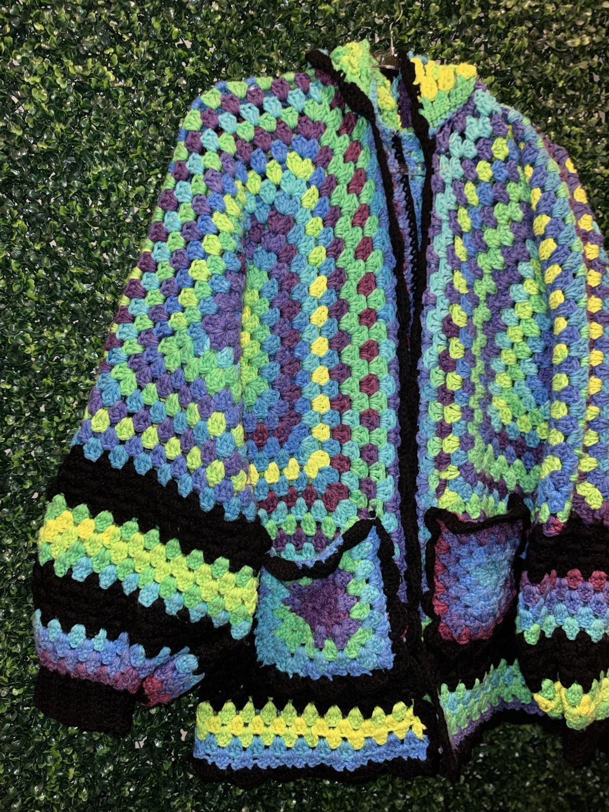 Other Hand crocheted granny square cardigan. BNWOT fits like a L Size L / US 10 / IT 46 - 2 Thumbnail