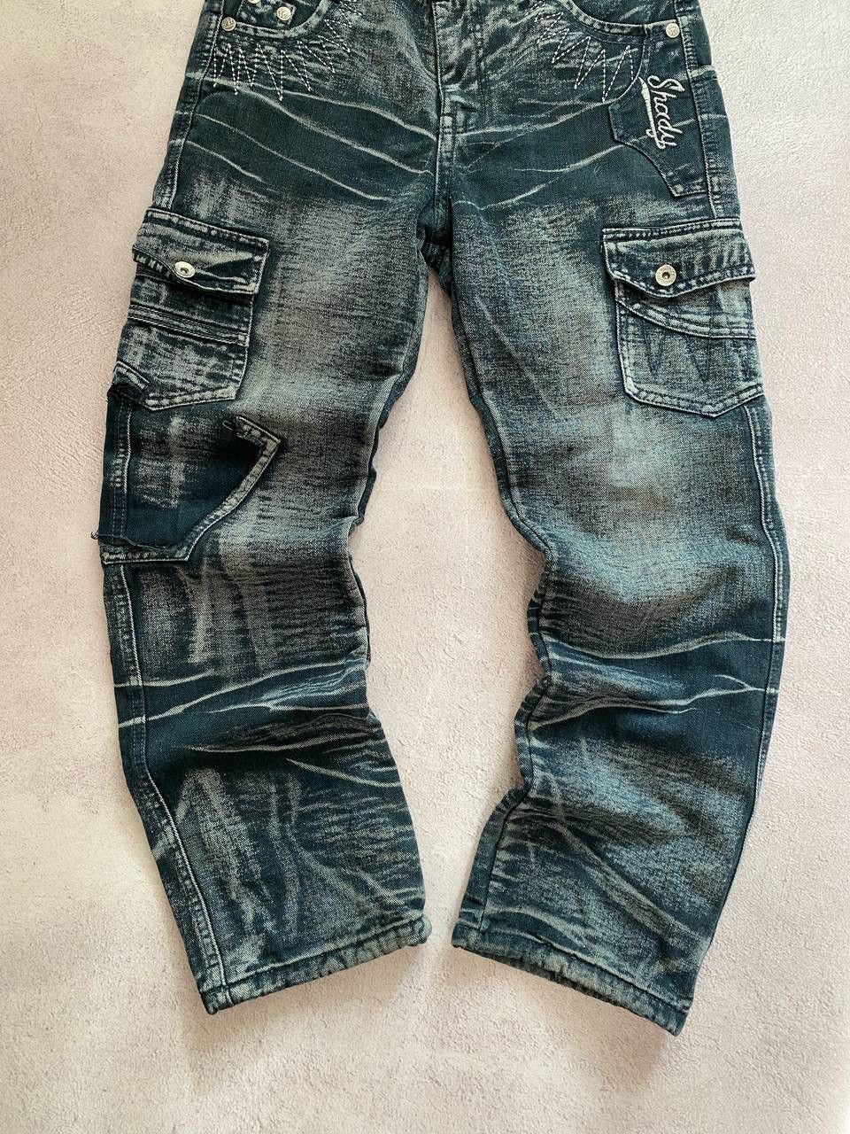 Vintage Dirty pants Faded Crash denim thrashed y2k distressed jeans Size US 29 - 7 Thumbnail