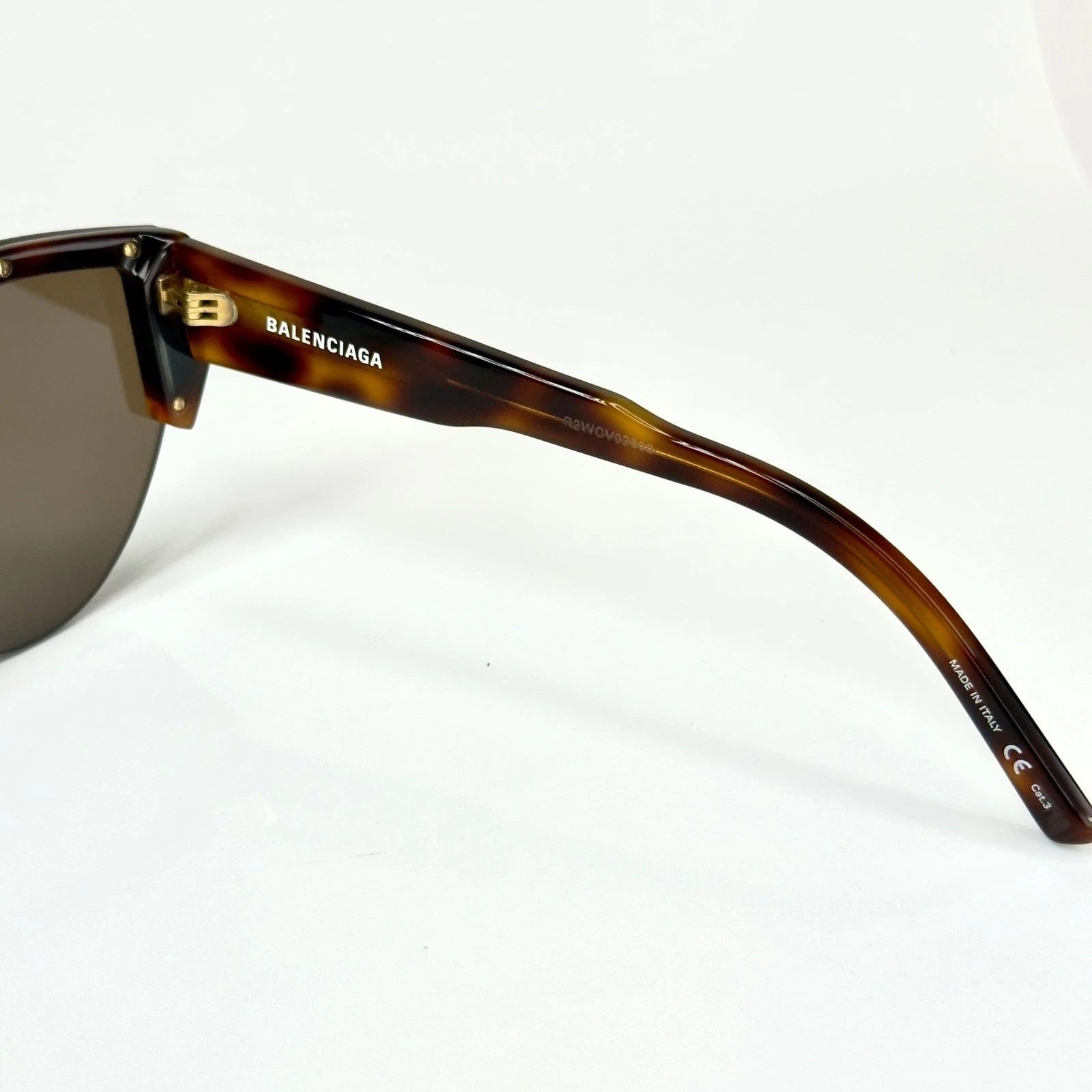 Balenciaga BALENCIAGA BB0004S SKI 0004 Brown Havana Shield Mask 007 Size ONE SIZE - 3 Thumbnail