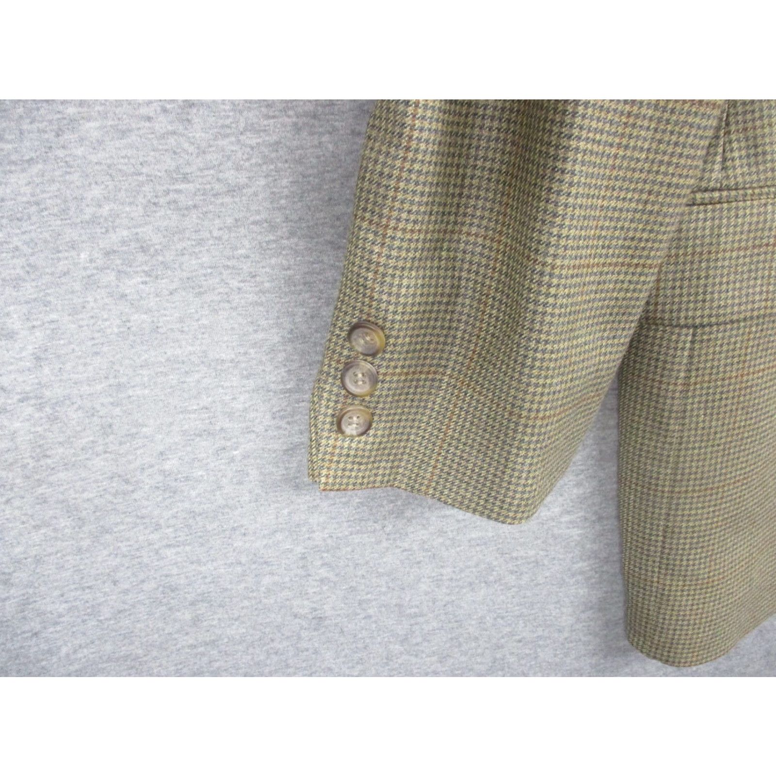 Chaps VINTAGE Chaps Blazer Silk Wool Suit Jacket Sport Coat 42 Brown Plaid Check Size 42R - 4 Thumbnail