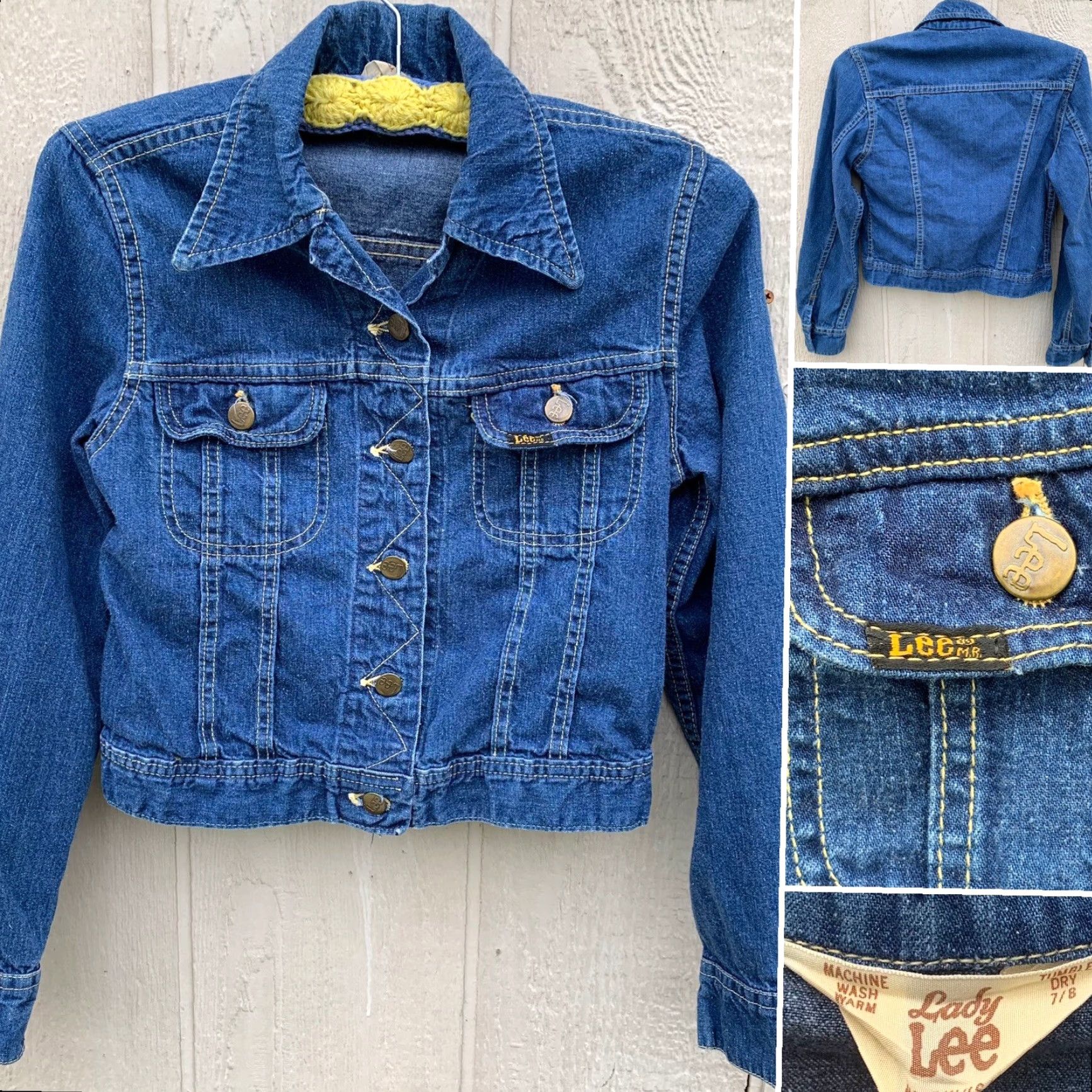 Lee VINTAGE Lee Jacket Denim Blue Rockabilly Jeans Jacket Made in USA Size 8 Womens Size 30" / US 8 / IT 44 - 2 Thumbnail