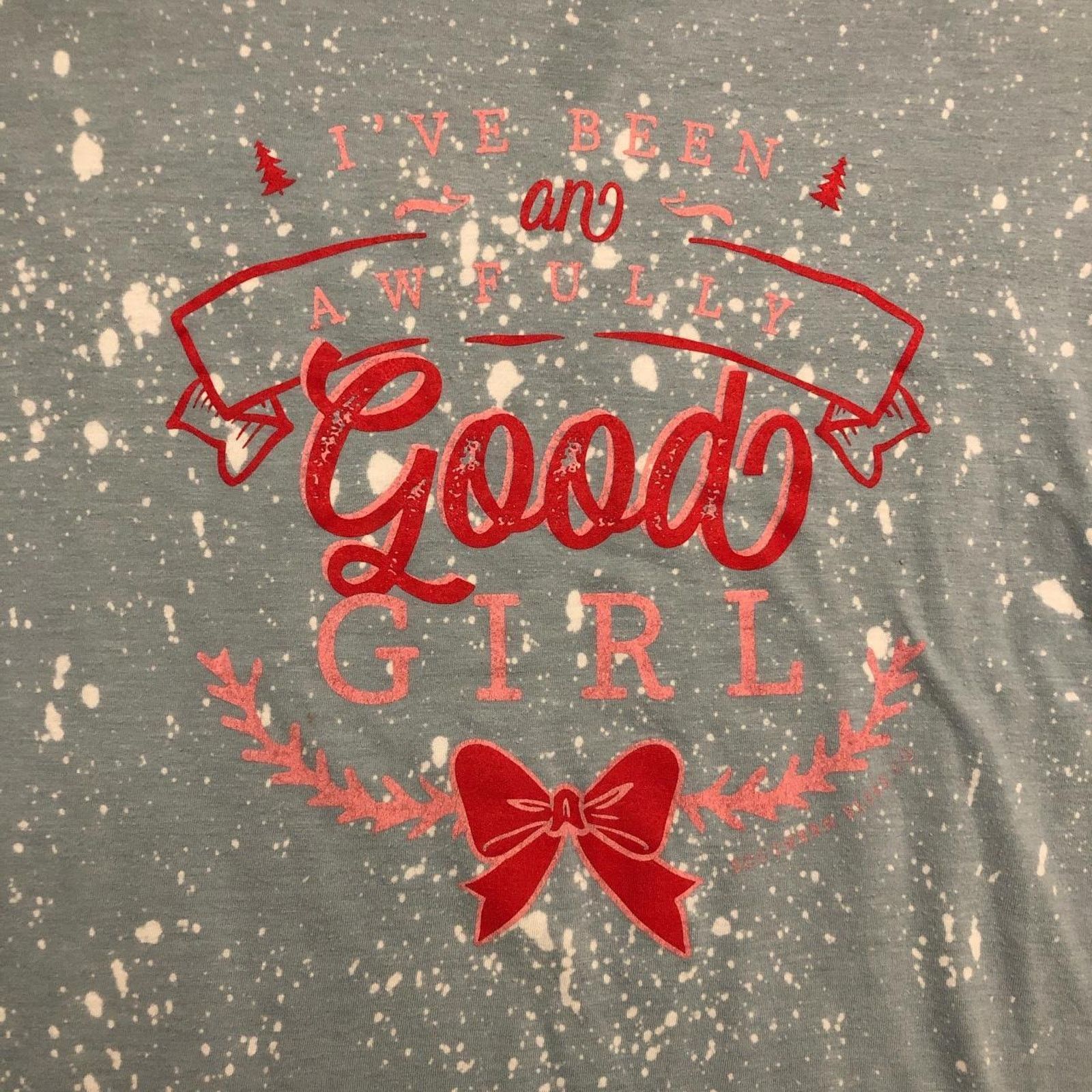 Other Blue Splatter Naughty/Nice Christmas Graphic Quote Tee Size L / US 10 / IT 46 - 3 Thumbnail