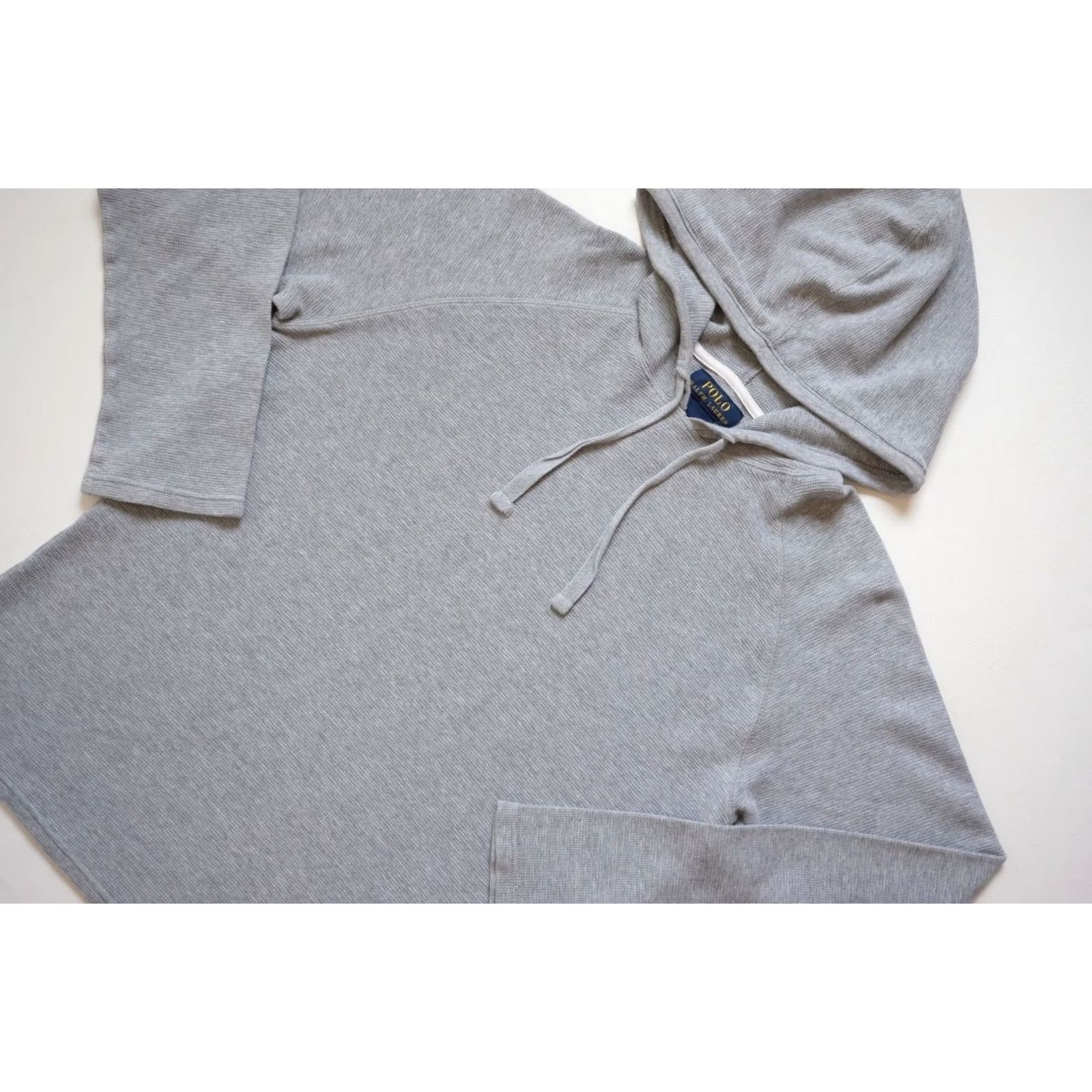 Ralph Lauren VINTAGE Ralph Lauren Hoodie Shirt Men SZ S Gray Thermal Knit Pullover Retro Sweatshirt 21" Pit to Pit 25" Length 19" Sleeve Size US S / EU 44-46 / 1 - 4 Thumbnail