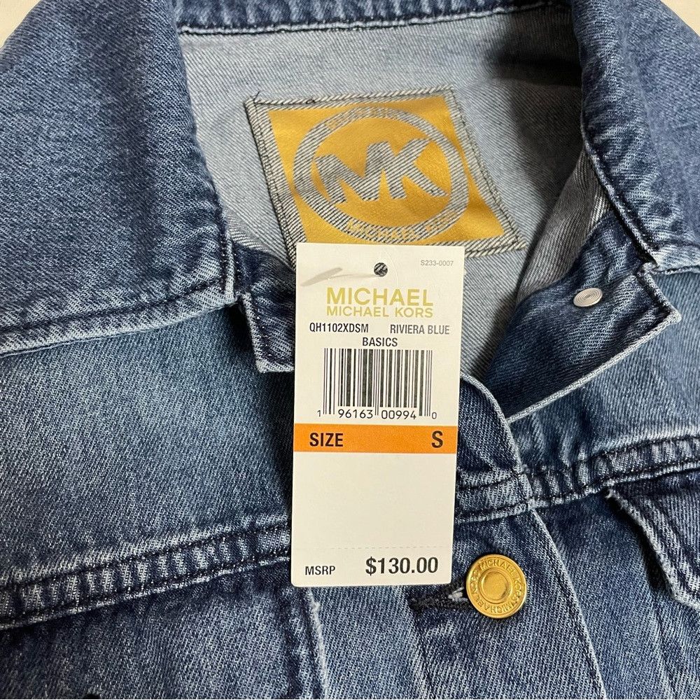 Michael Kors NWT New $130 Michael Kors Denim Frayed Hemline Rivera Blue Size S / US 4 / IT 40 - 6 Thumbnail