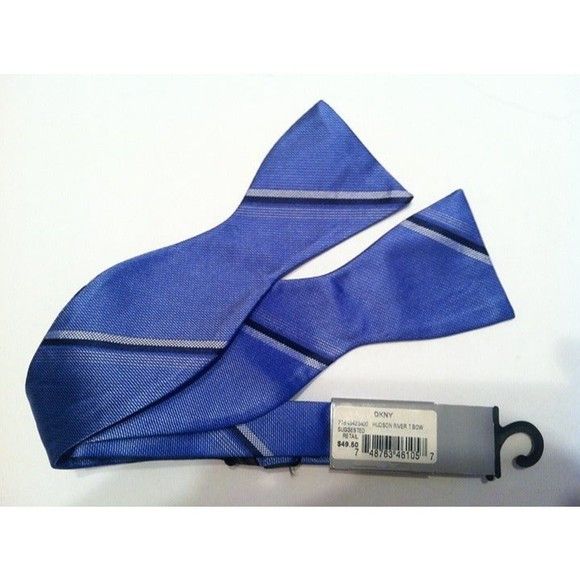 DKNY DKNY MENS NEW BLUE BOW TIE Size ONE SIZE - 2 Thumbnail