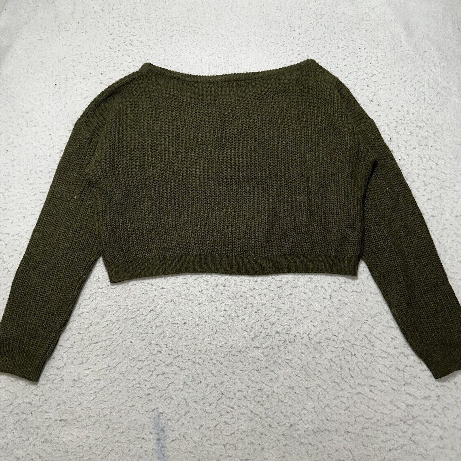 Other Pretty Little Thing Small / Medium Green Cropped Sweater Size M / US 6-8 / IT 42-44 - 10 Thumbnail