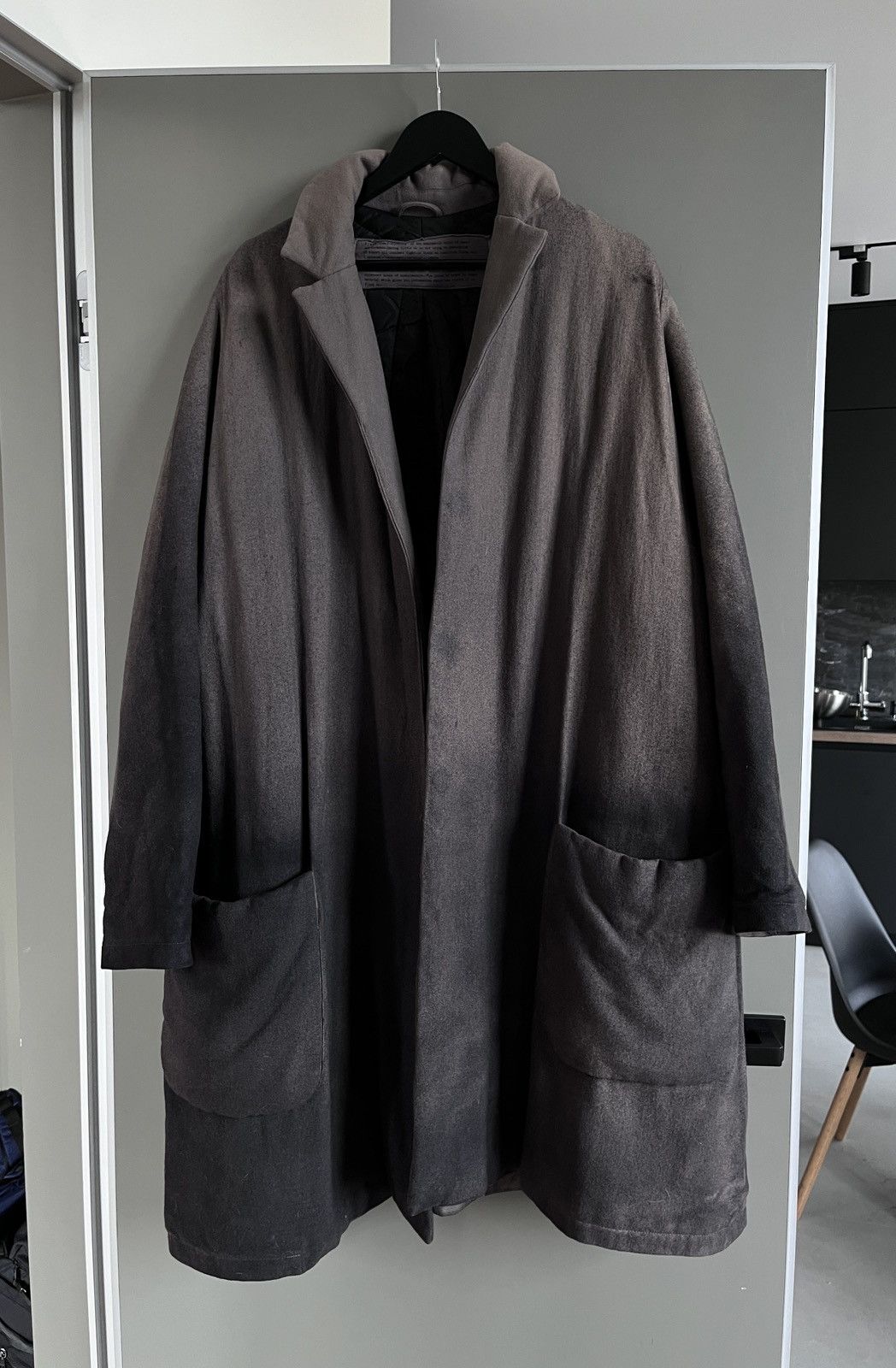 image of Rundholz Hobo Gradient Kimono Oversized Avant Garde Overcoat in Grey, Men's (Size Small)