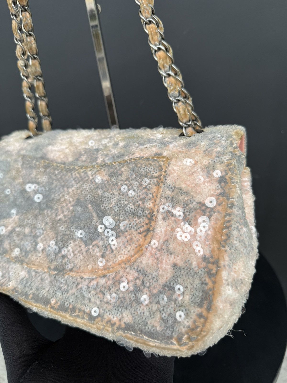Chanel Chanel - Pink Sequined Small Double Flap Shoulder Bag Size ONE SIZE - 8 Thumbnail
