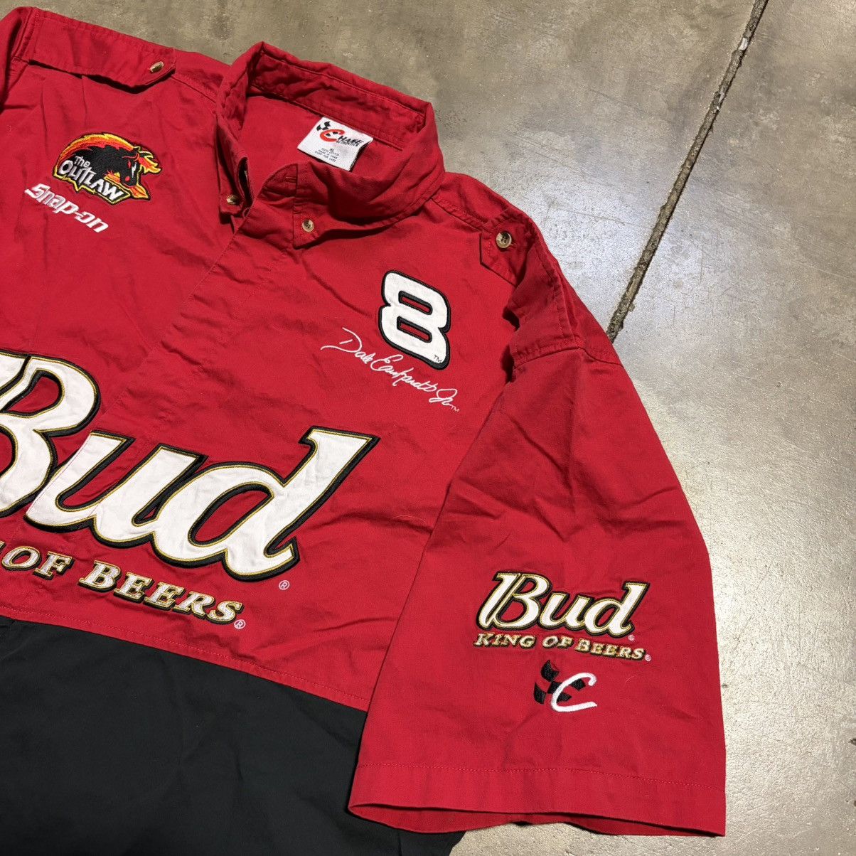 Chase Authentics Vintage Dale Earnhardt Bud NASCAR Pit Crew Racing Shirt 90s Size US XL / EU 56 / 4 - 5 Thumbnail
