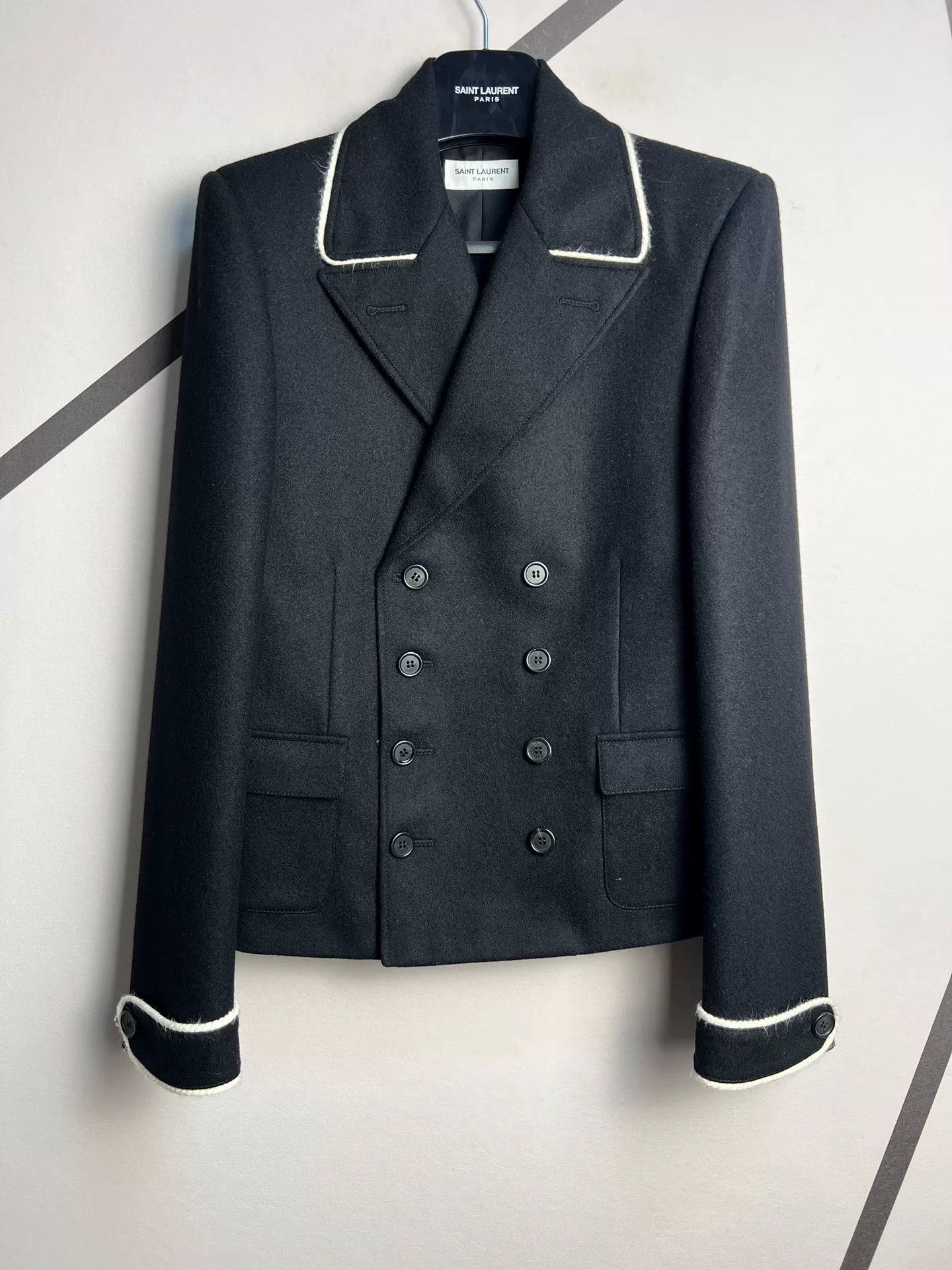 Saint Laurent Paris saint laurent double-breasted wool jacket Size US L / EU 52-54 / 3 - 1 Thumbnail