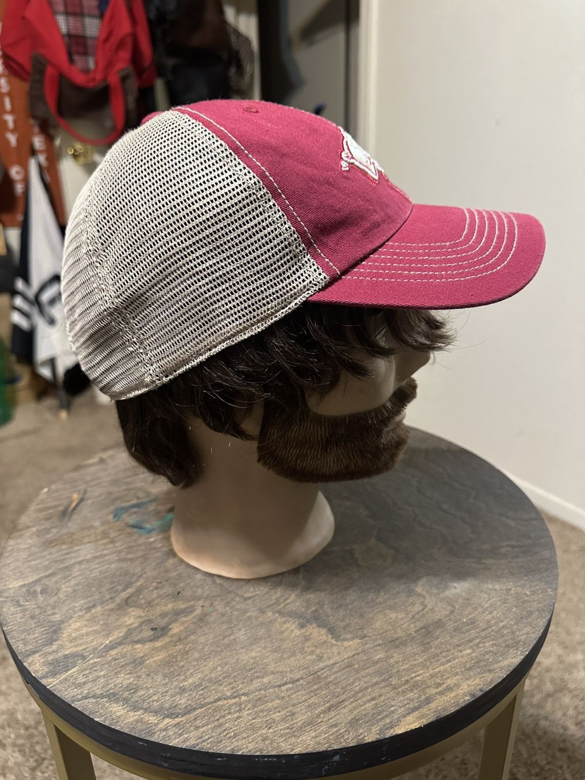 NCAA Vintage NCAA Arkansas University “triple maroon” hat 90s Size ONE SIZE - 3 Thumbnail