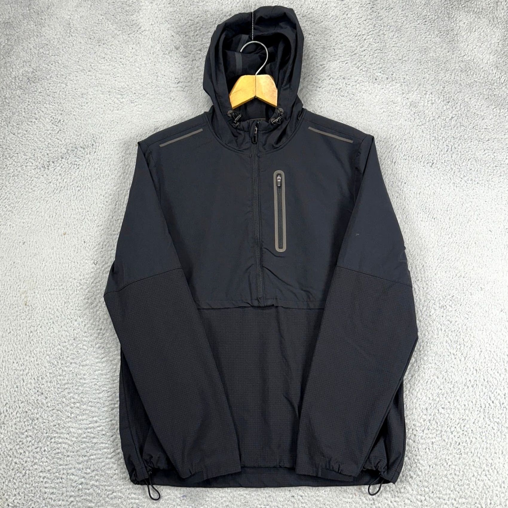 Vintage VRST Hoodie Jacket Mens Medium Black Half Zip Long Sleeve Nylon Blend Pullover Jacket Outdoor Activewear Casual Bags Pockets Size US M / EU 48-50 / 2 - 2 Thumbnail