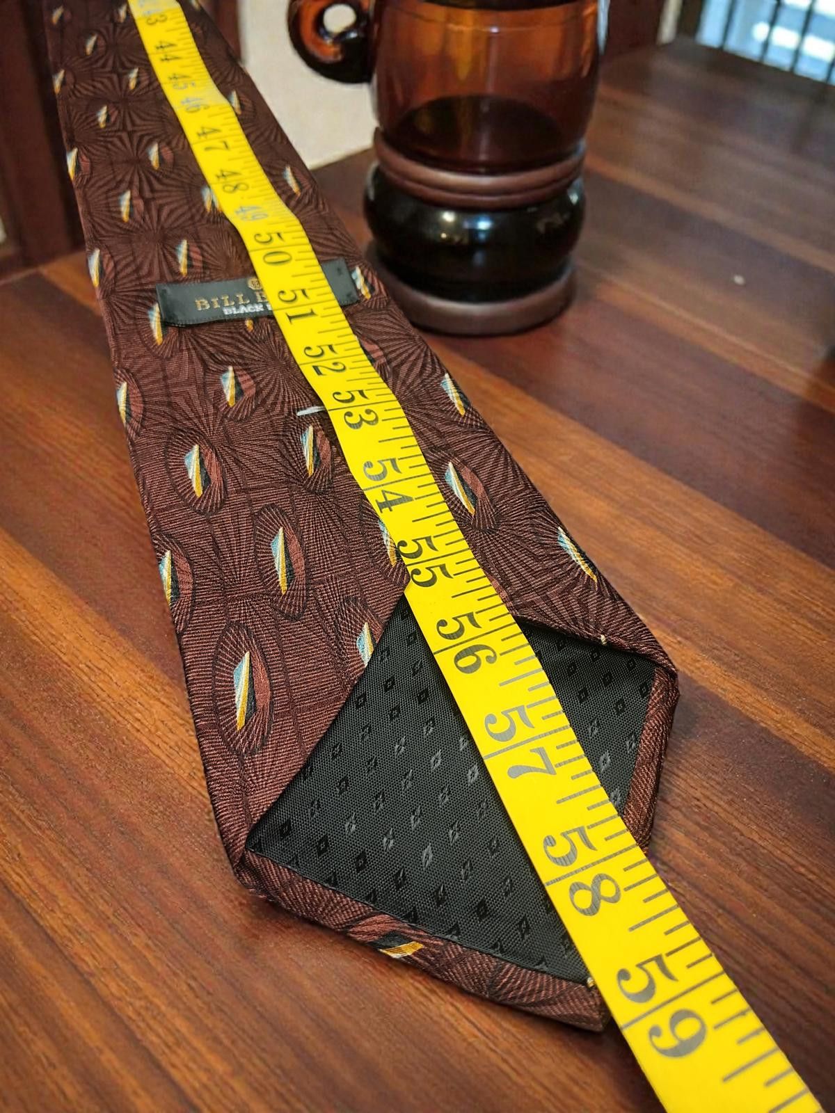 Bill Blass Bill Blass Black Label Silk Tie Brown Feather Pattern Size ONE SIZE - 5 Thumbnail
