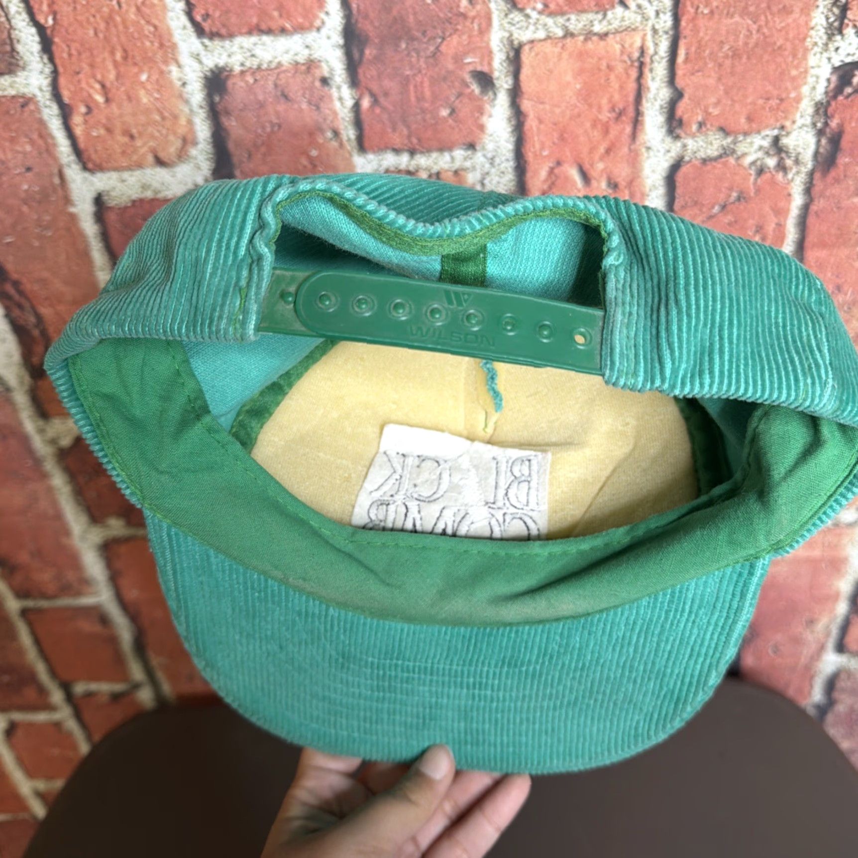Wilson Vintage Wilson Green Corduroy Ski Hat Comb Mountain Black Snapback Size ONE SIZE - 2 Thumbnail