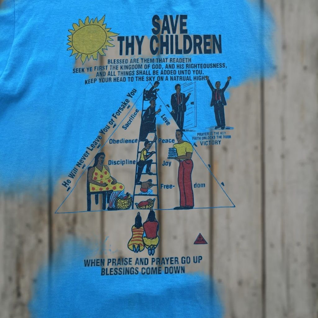 Doublet VINTAGE Jesus Tee Teal Shirt XL Double Sided Mens Crew Neck Short Sleeve Shirt 90s Love Pray Jesus Graphic Shirt Teral Green Size US XL / EU 56 / 4 - 1 Thumbnail