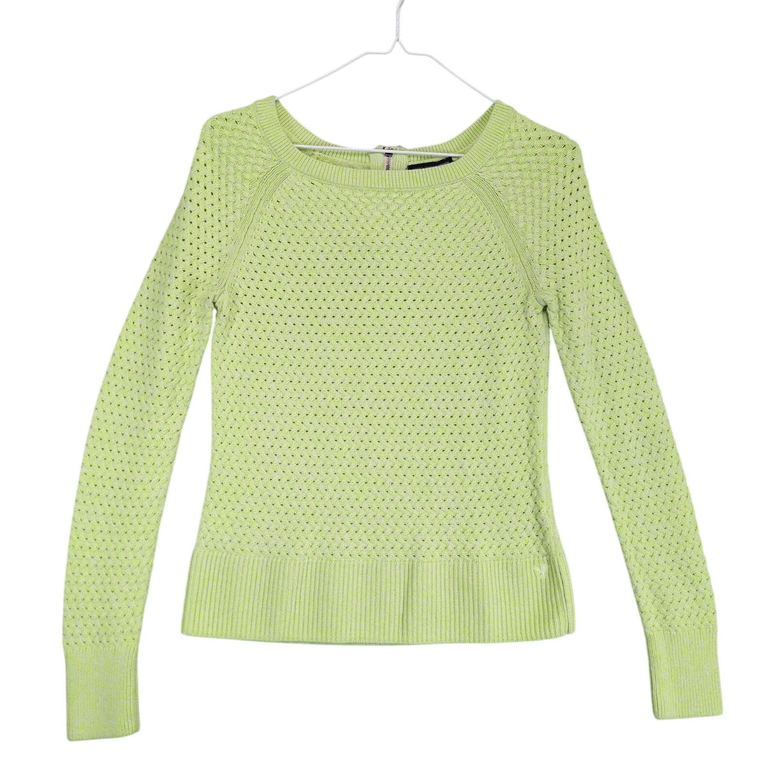 American Eagle Outfitters American Eagle Outfitters Womens S Lime Green Fitted Sweater Size S / US 4 / IT 40 - 1 Thumbnail