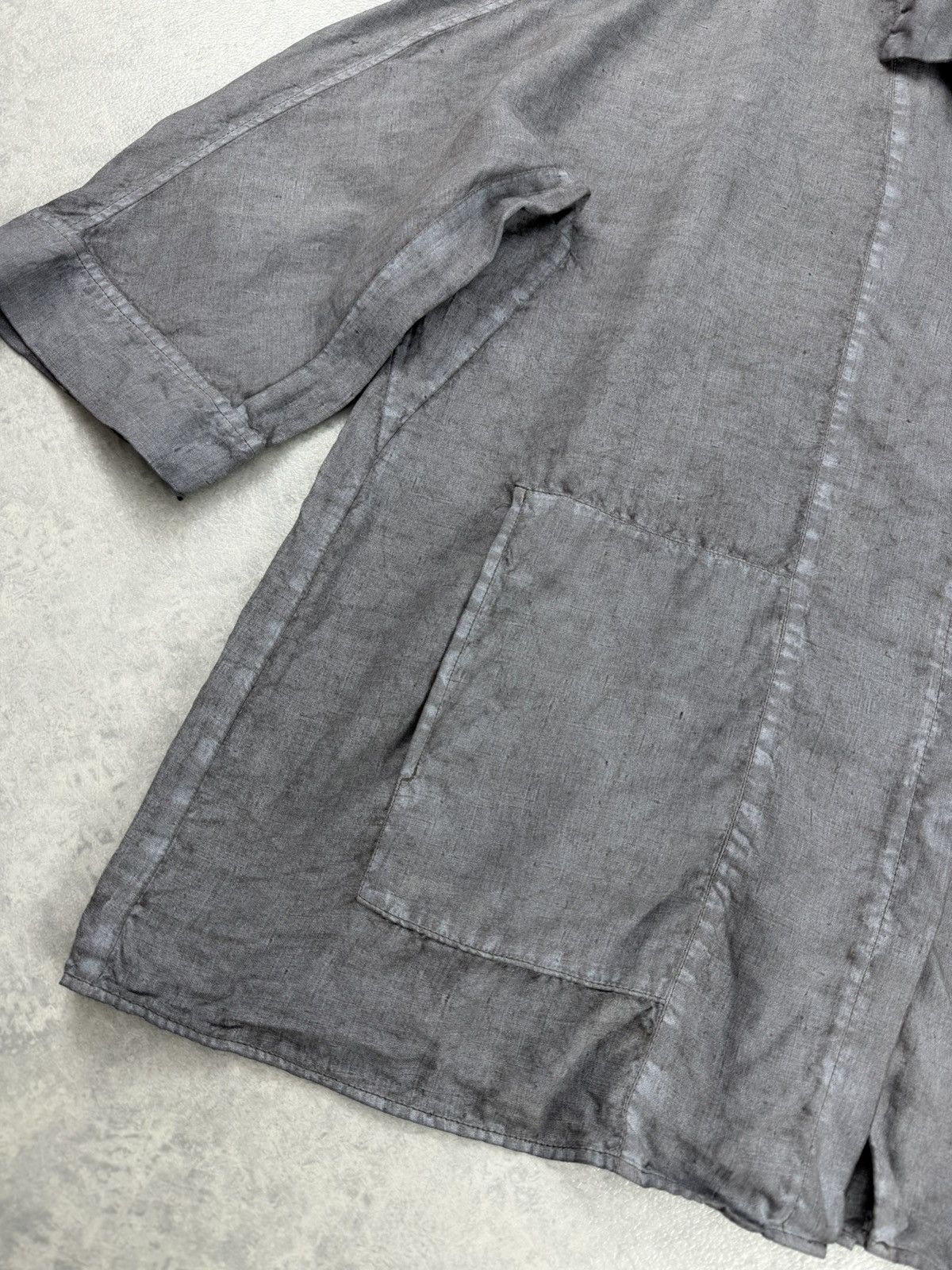 OSKA OSKA Gray Linen Shirt 3/4 Sleeve Relaxed Fit Size 3 Size L / US 10 / IT 46 - 3 Thumbnail