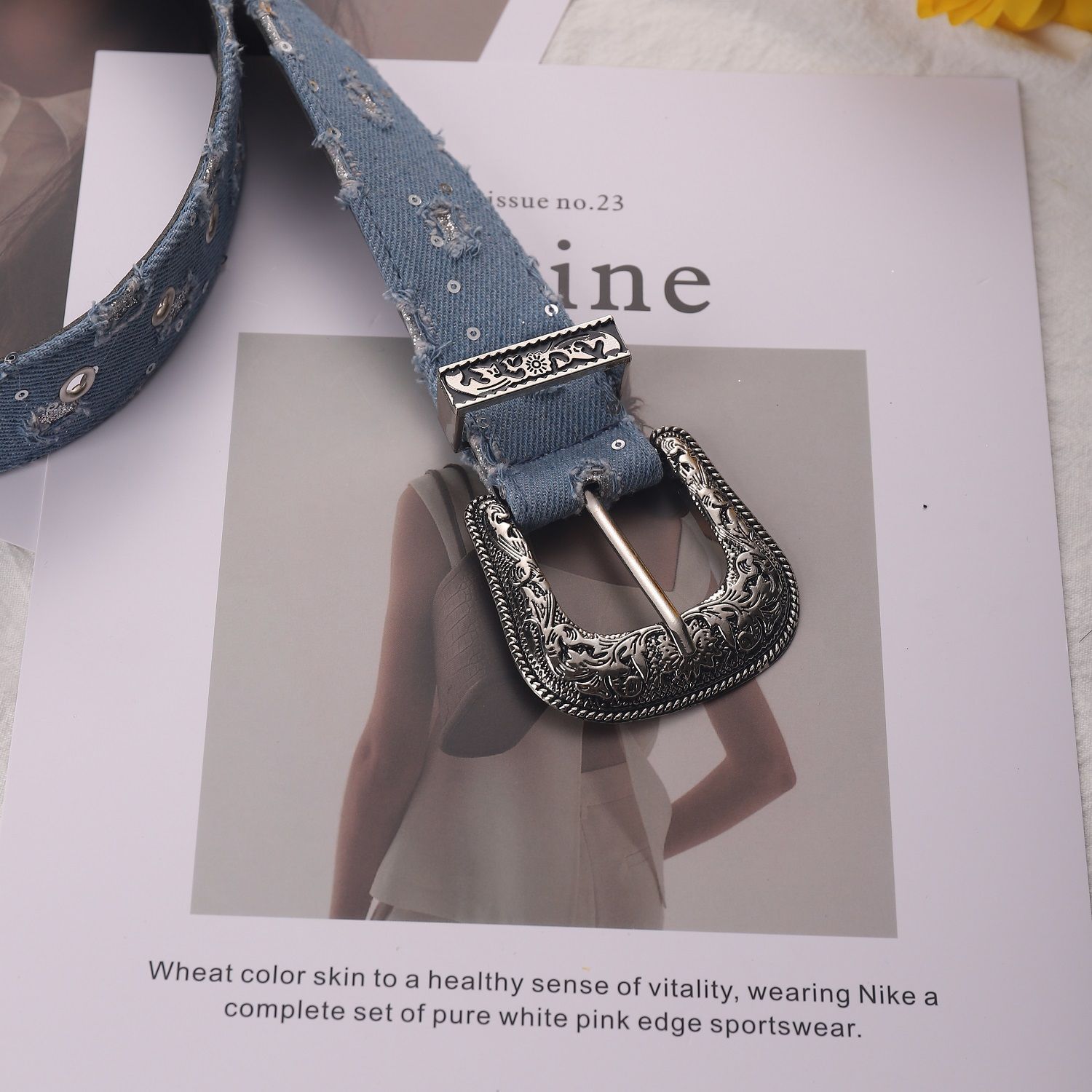 Designer Dark Vintage Belt Riveted Belts Menswear Accessories Size ONE SIZE - 5 Thumbnail