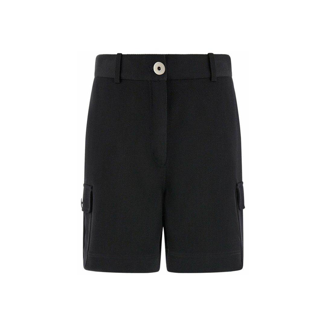 o1s1rm0126 Utility Wool Cargo Short in Black