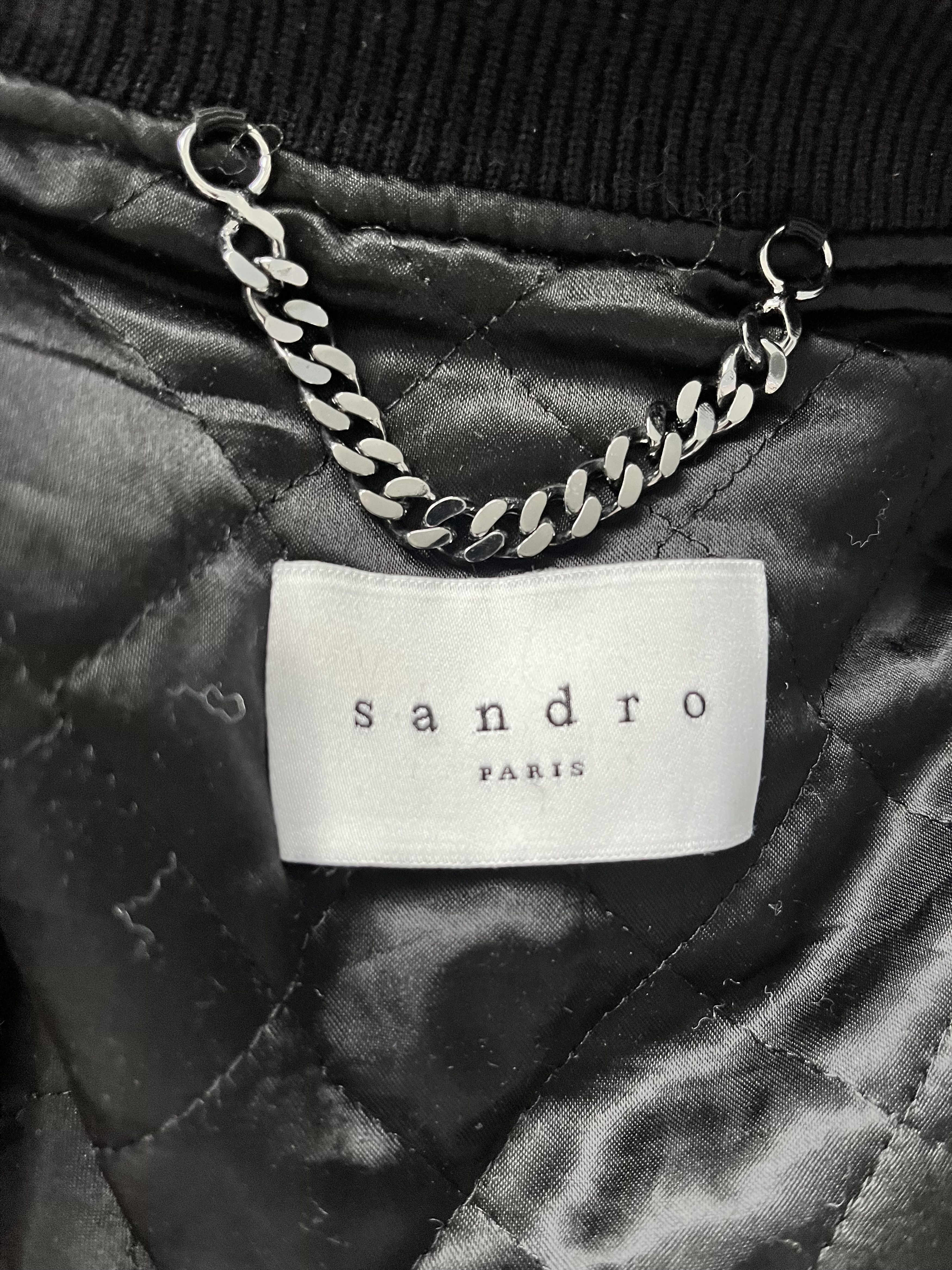 Sandro SANDRO Paris wool bomber varsity jacket leather sleeves Size US S / EU 44-46 / 1 - 5 Thumbnail