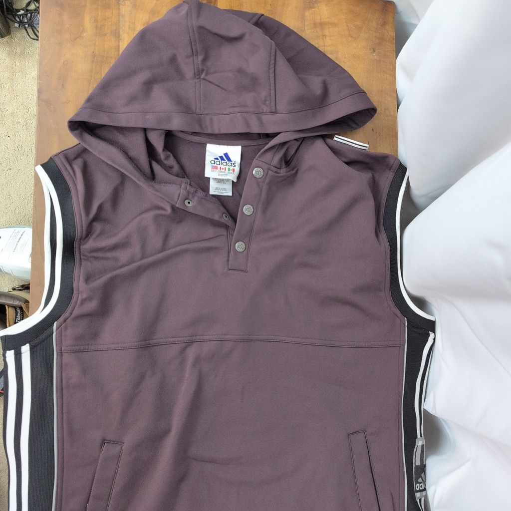 Adidas Y2K Adidas Maroon Sleeveless Active Hoodie Small EUC Size US S / EU 44-46 / 1 - 4 Thumbnail