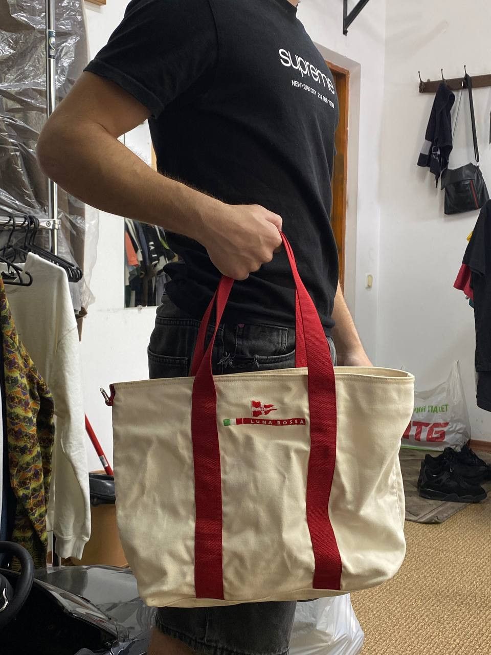Prada Prada Prada Luna Rossa Tote Bag Women White Size ONE SIZE - 2 Thumbnail
