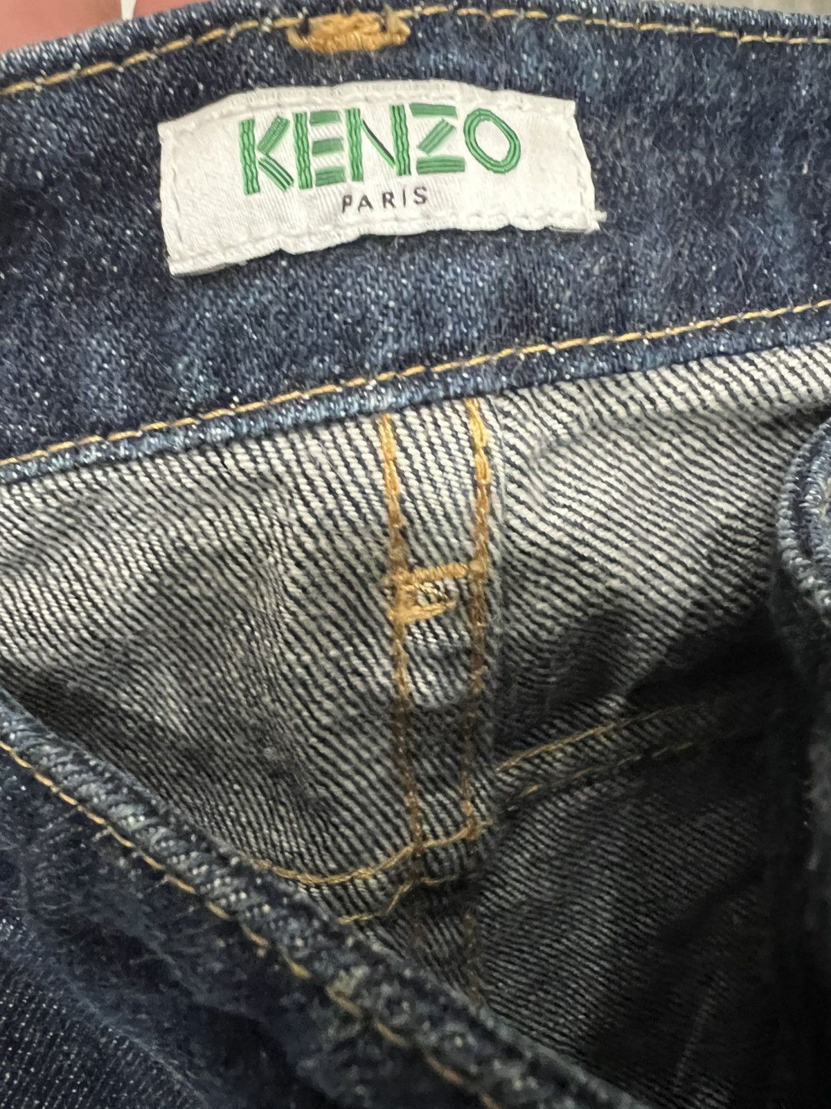 Kenzo Kenzo Blue Denim Reversible Cuffed Jeans Size US 31 - 4 Thumbnail