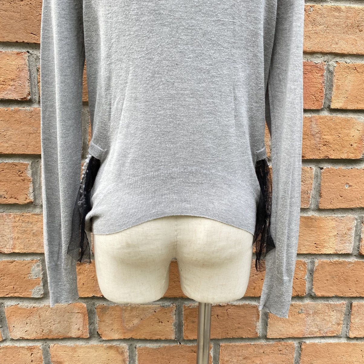 Toga TOGA TOGA ARCHIVES Gray Knit Top with Black Tulle Trim Size L / US 10 / IT 46 - 16 Thumbnail