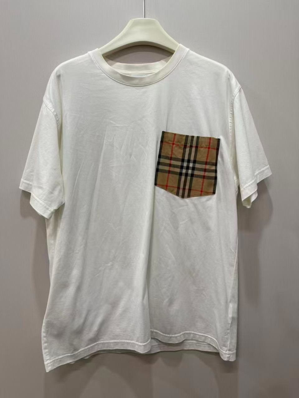 Burberry Burberry White Check Pocket T-Shirt Size US M / EU 48-50 / 2 - 1 Thumbnail