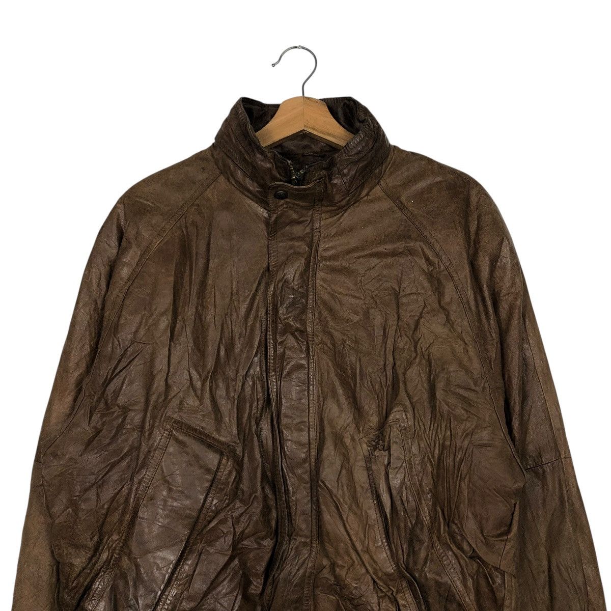 Vintage 🔥VINTAGE BIKER LEATHER JACKET HUNTING HORN ISSEY MIYAKE Size US L / EU 52-54 / 3 - 4 Thumbnail