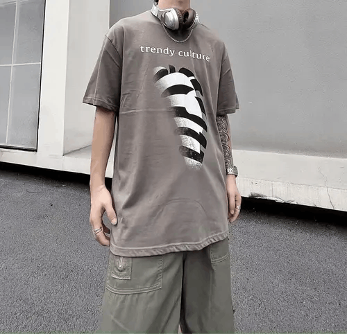 VIBE Retro Hip Hop Loose Casual T-Shirt Size US M / EU 48-50 / 2 - 1 Thumbnail