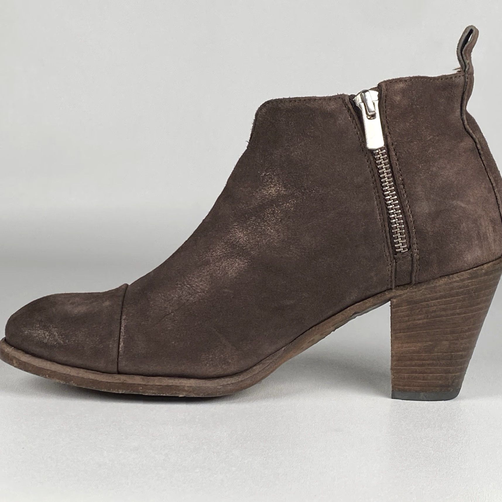 Officine Creative Officine Creative Women's Brown Double Zip Ankle Boots Booties Leather 40.5/10 Boots Women Brown Double Zip Leather Mid Heel Ankle Bootie 40.5/10 Size US 10 / IT 40 - 4 Thumbnail