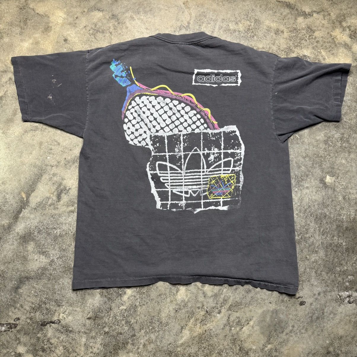Adidas vintage 80s adidas tennis faded black baggy tshirt Size US XL / EU 56 / 4 - 1 Thumbnail