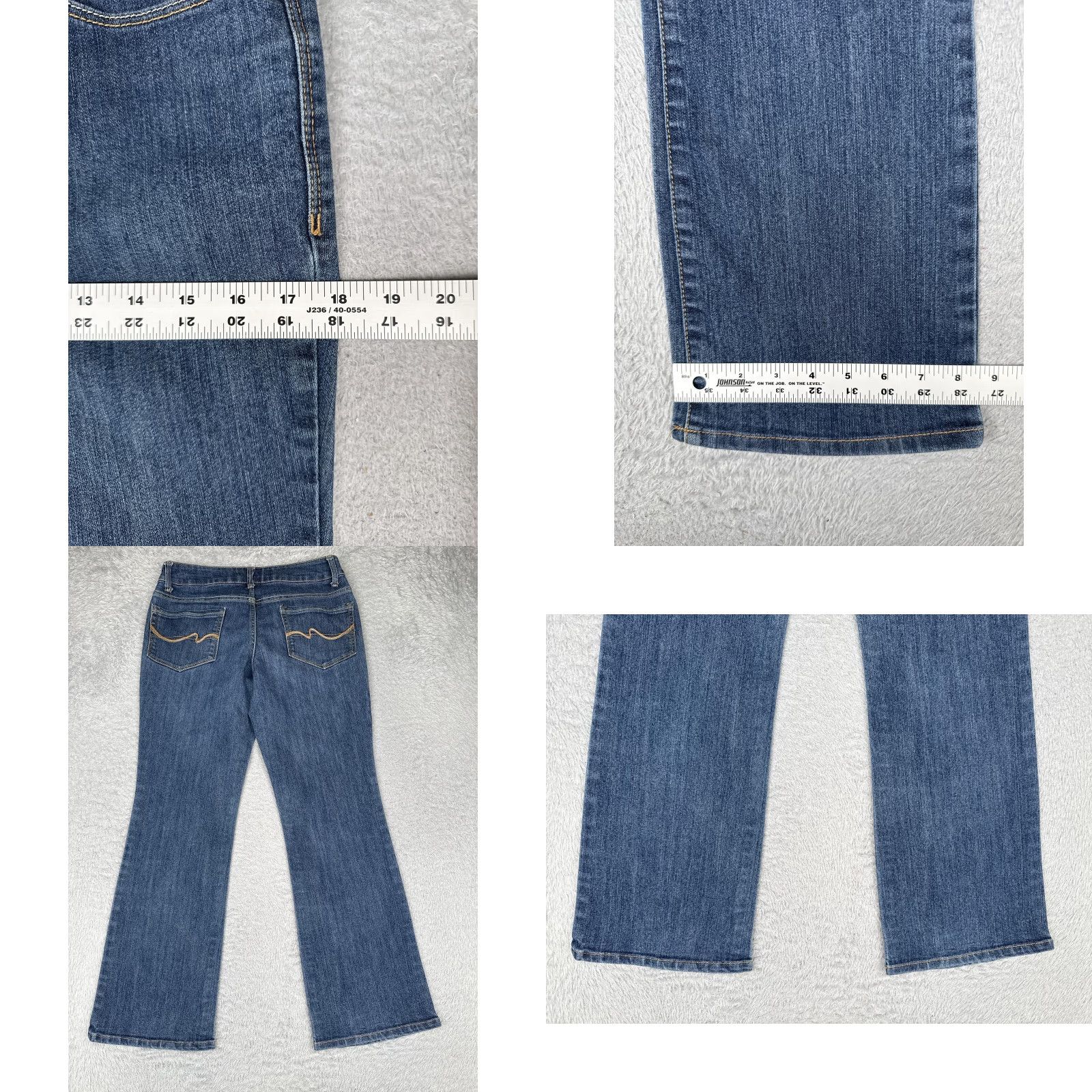 Faded Glory VINTAGE Faded Glory Jeans Womens 8 Blue Bootcut Stretch Denim Mid Rise Embroidered 29x28 Size 30" / US 8 / IT 44 - 9 Thumbnail