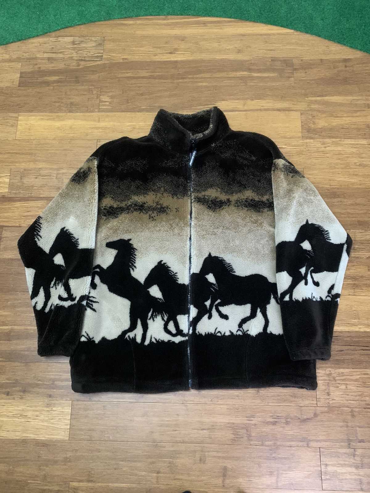 Vintage Vintage Black Mountain Horse Full Zip Fleece Jacket Size US XL / EU 56 / 4 - 1 Thumbnail