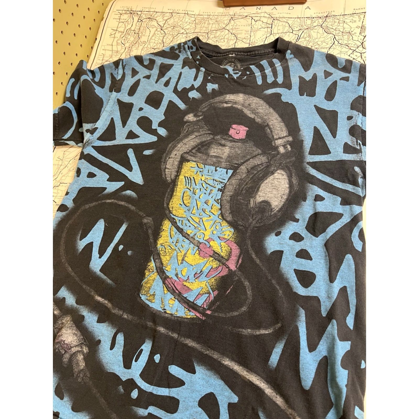 Anchor Blue Anchor Blue T-Shirt Crew Neck Multicolor All over Print Y2K Medium Men Regular Classic Streetwear Spray Paint Size US M / EU 48-50 / 2 - 4 Thumbnail