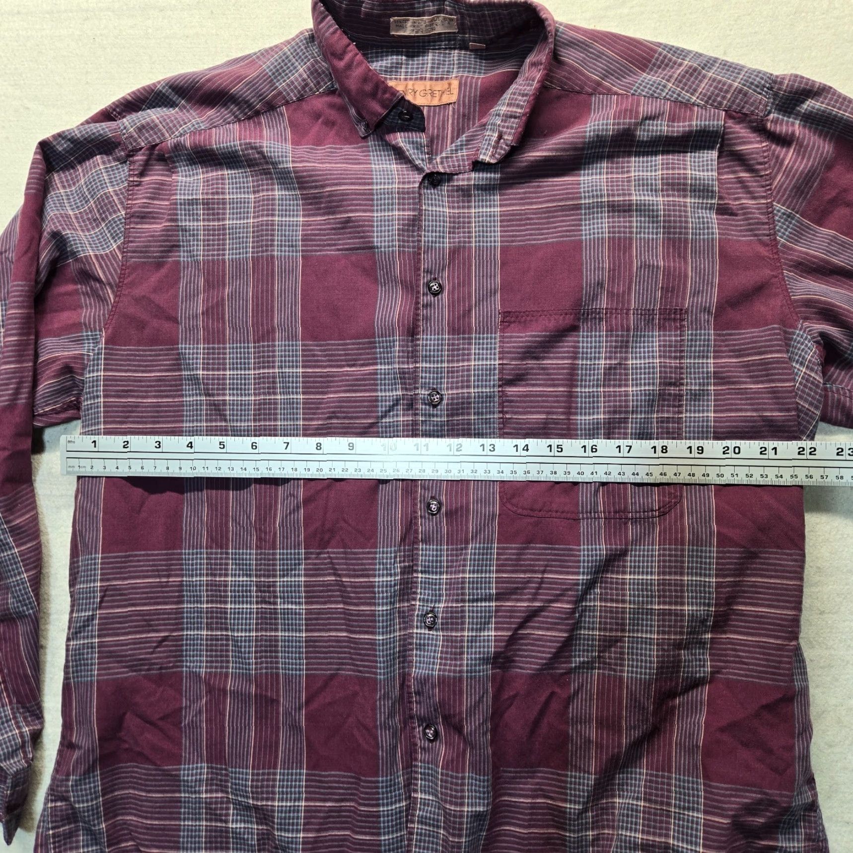 Vintage HENRY GRETHAL Purple Plaid Dress Shirt Button-Down Long Sleeve Adult Men L Purple Shirt Dress Shirt Mens L Plaid Button-Down Long Sleeve Size 42R - 4 Thumbnail