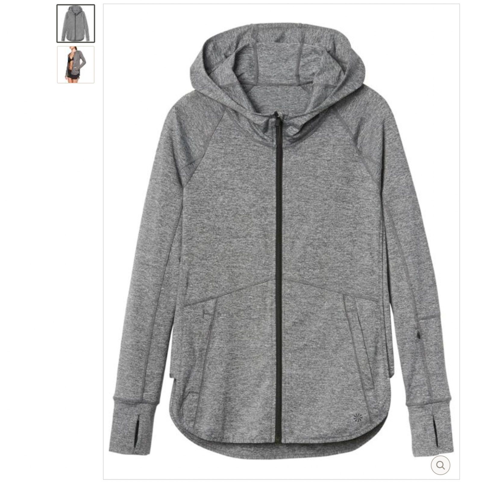 Athleta Athleta Med Gray Baja UPF 50+ Hooded Zip Jacket Pockets XXS Size XXS / US 00 / IT 34 - 1 Thumbnail