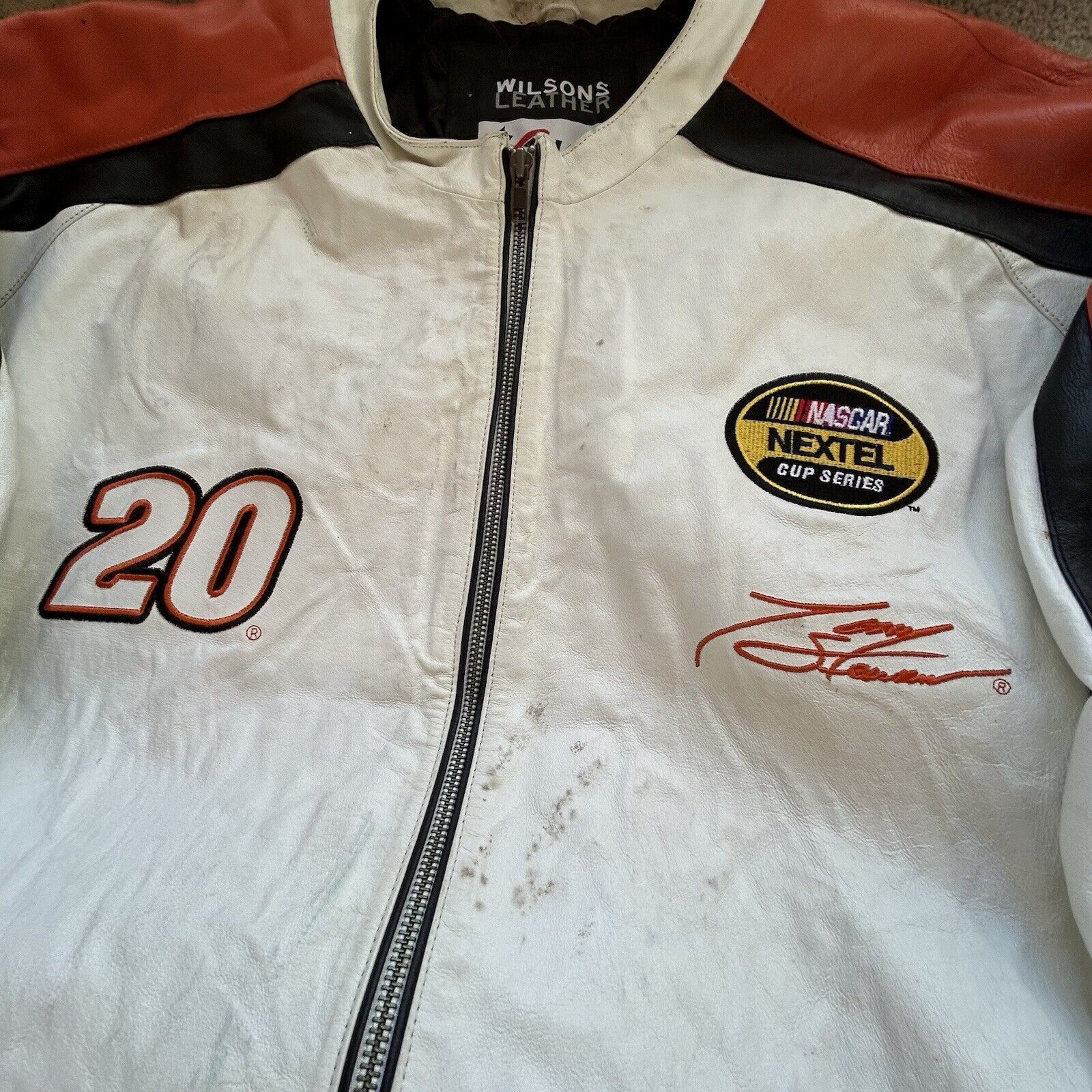 Vintage Nascar Leather Jacket Adult XXL Tony Stewart